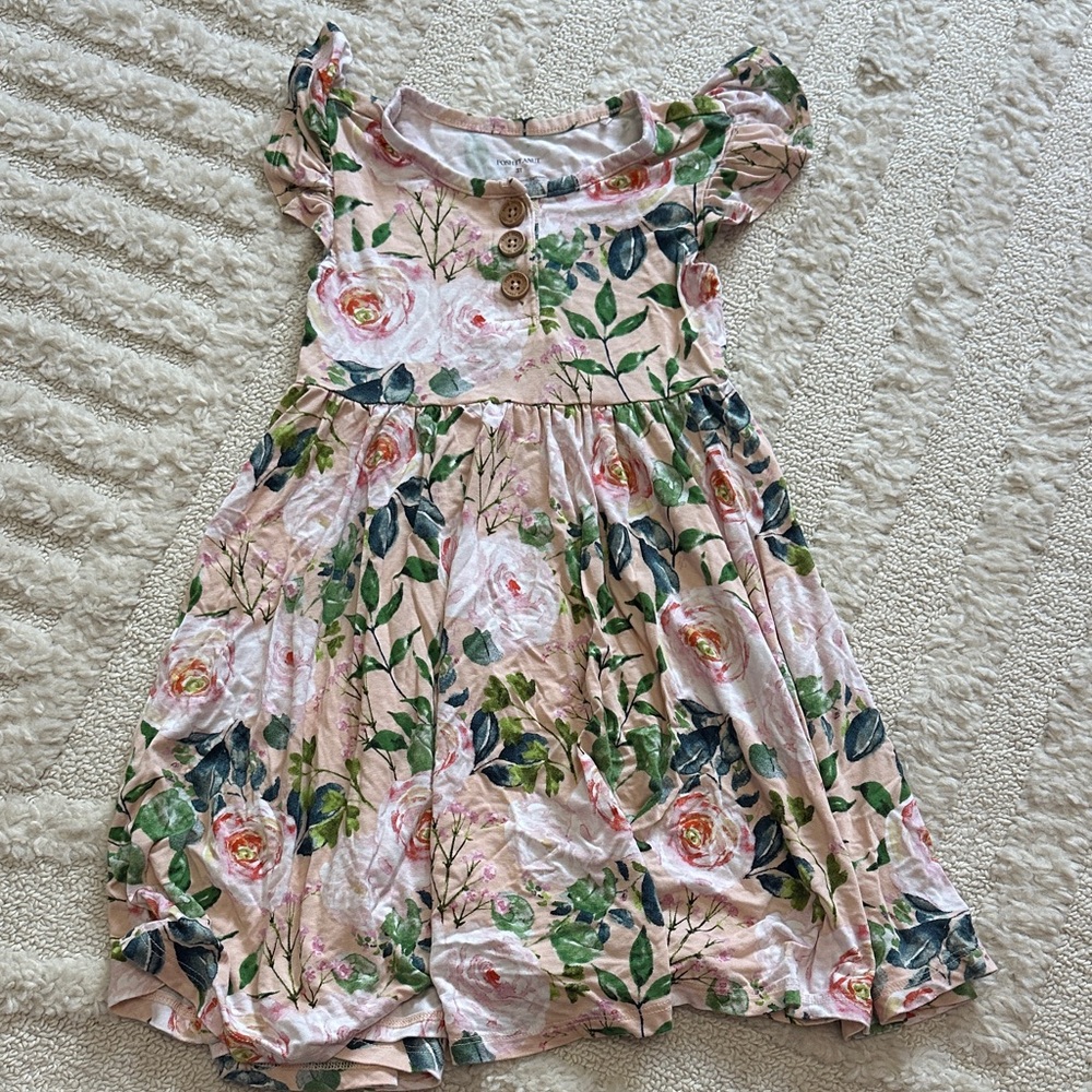 Posh Peanut Floral Pink Kids Dress